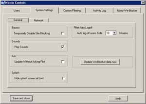 Master Controls System Settings.